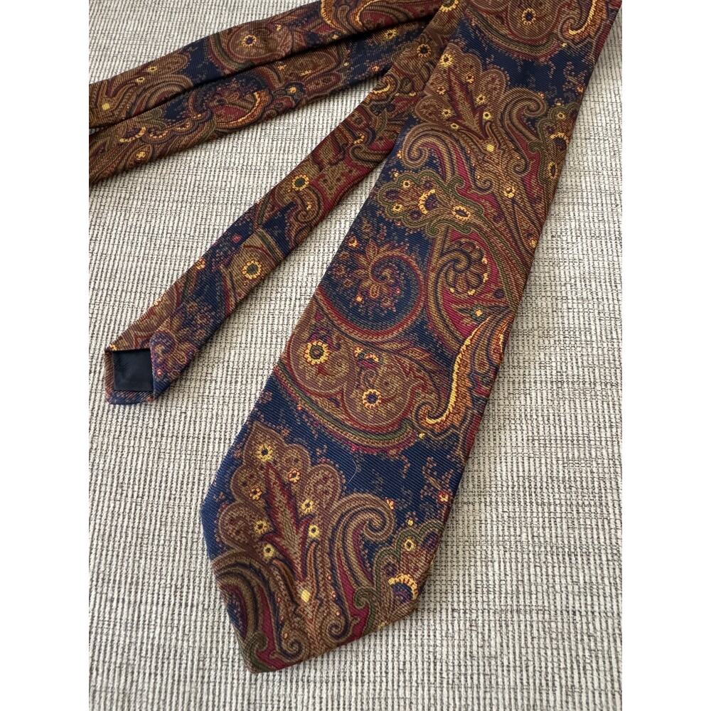 Brooks Brothers Maker's &Merchants Mens Tie parsley print Silk 3 3/8" x 58"